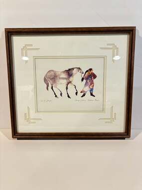 Carol Grigg Framed Lithograph Print Native American Woman with Horse Gango Galle